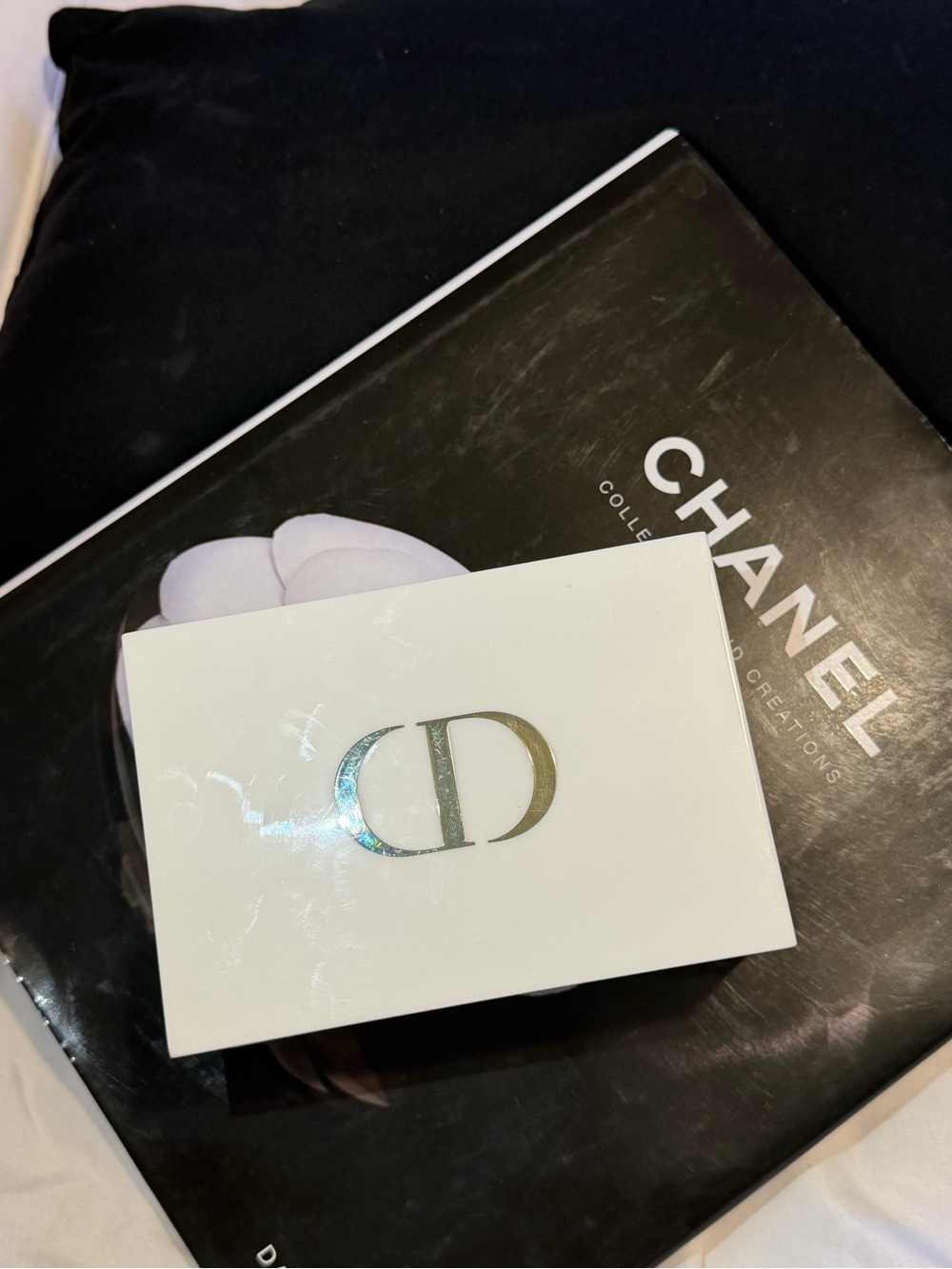 Dior White Box with Metallic CD Emblem